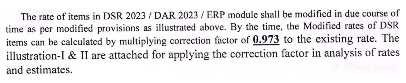 Paragraph from the 08-Aug-2024 OM permitting the 0.973 correction factor: until DSR / DAR / ERP rates are modified in due course, the modified rates can be calculated by multiplying the correction factor of 0.973 to the existing rate